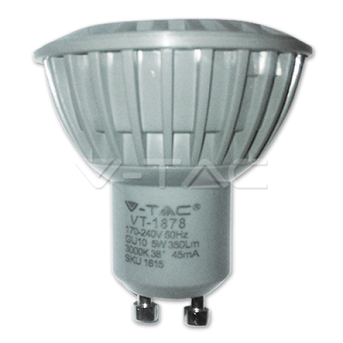 LED лампочка  - LED Spotlight - 5W GU10 White Plastic White